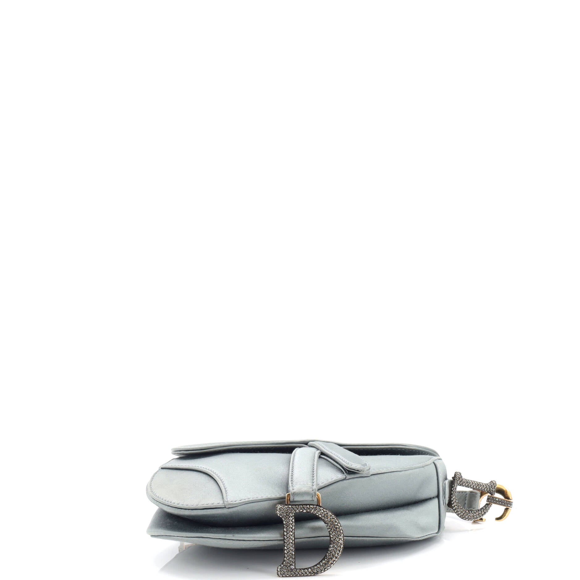Saddle Handbag Satin with Crystals Mini