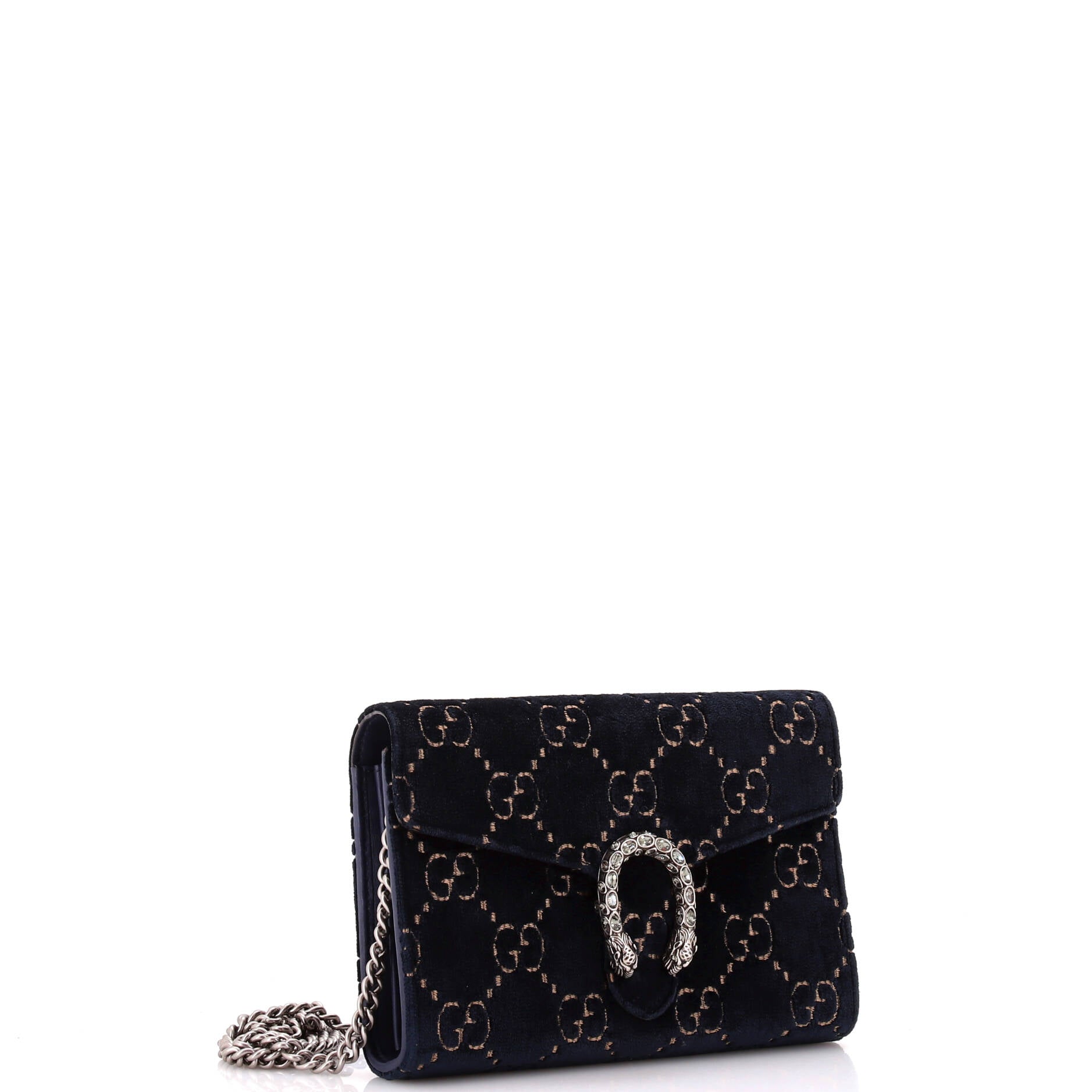 Dionysus Chain Wallet GG Velvet Small