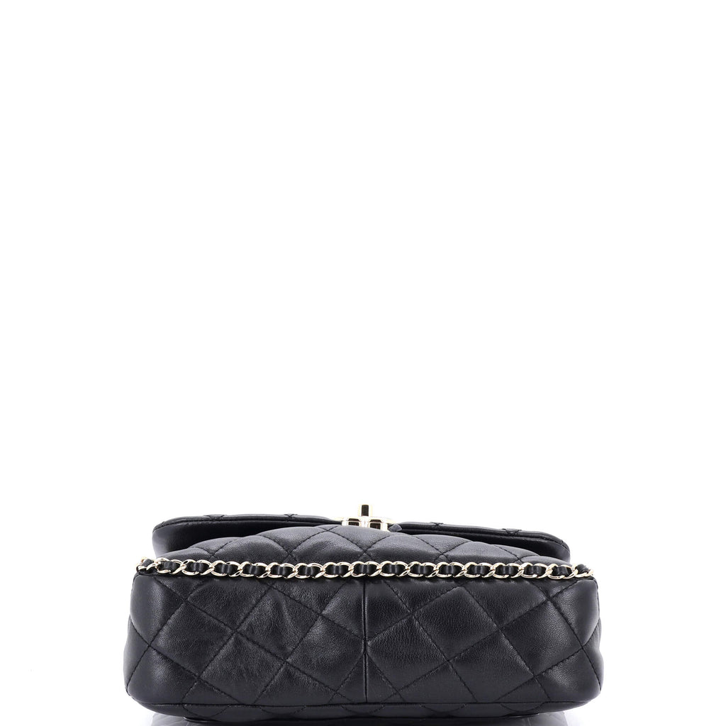 Chain Frame Enamel CC Flap Bag Quilted Lambskin Medium