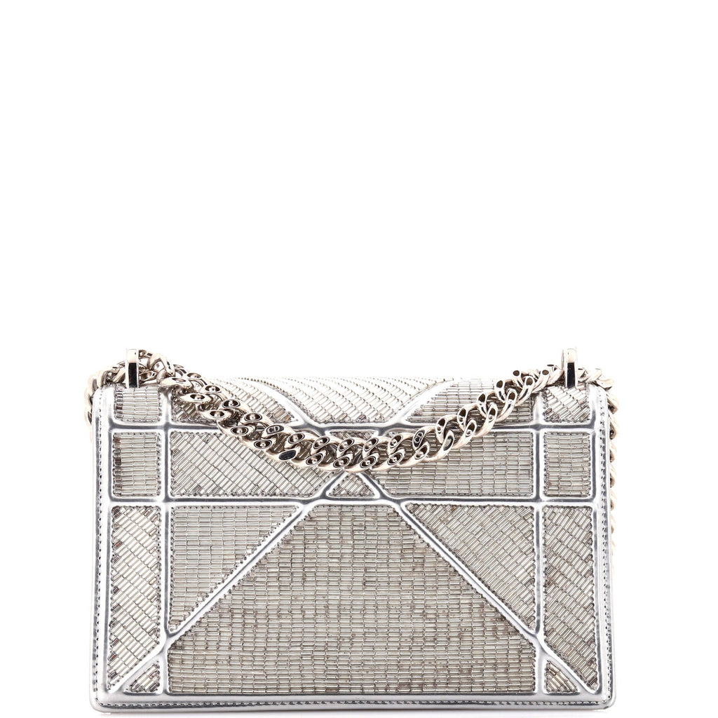 Diorama Flap Bag Beaded Leather Small