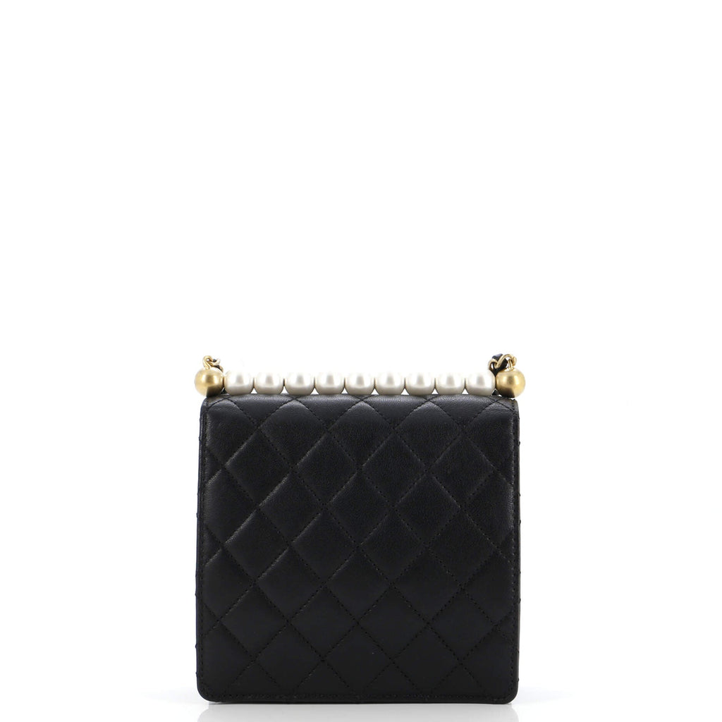 Chic Pearls Flap Bag Quilted Lambskin Mini