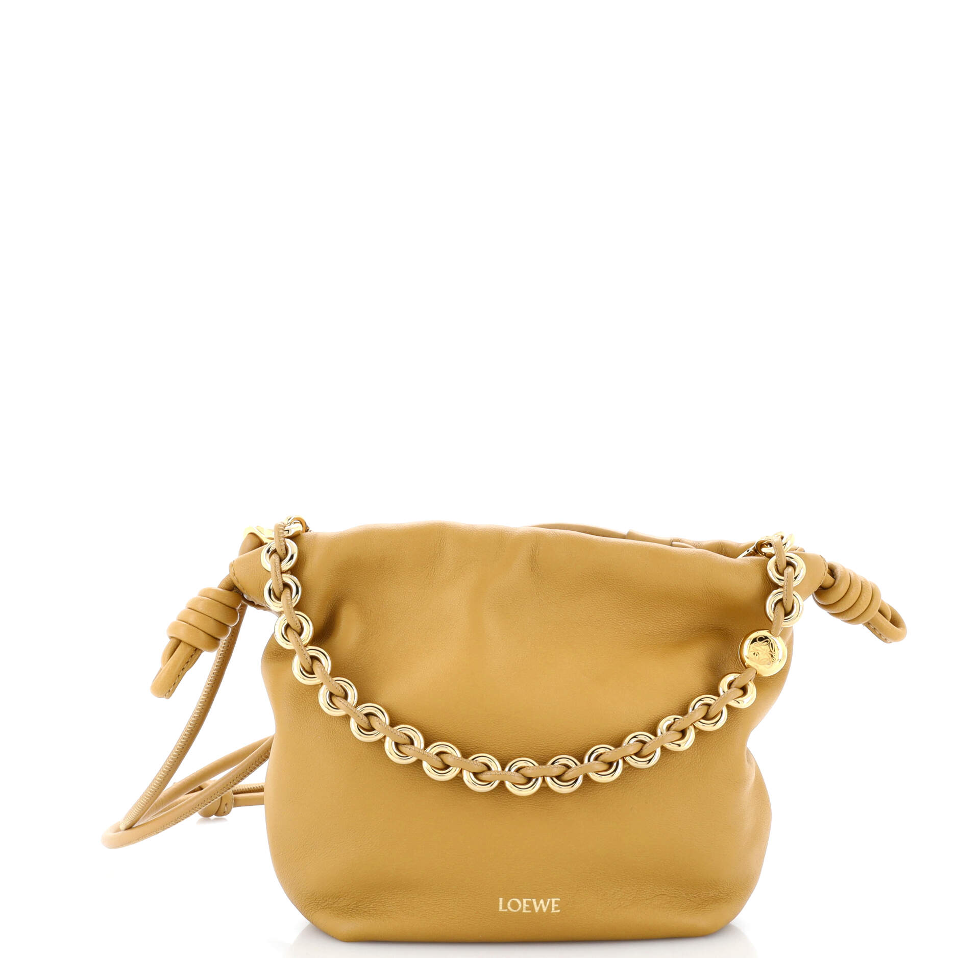 Flamenco Knot Chain Purse Bag Leather Mini