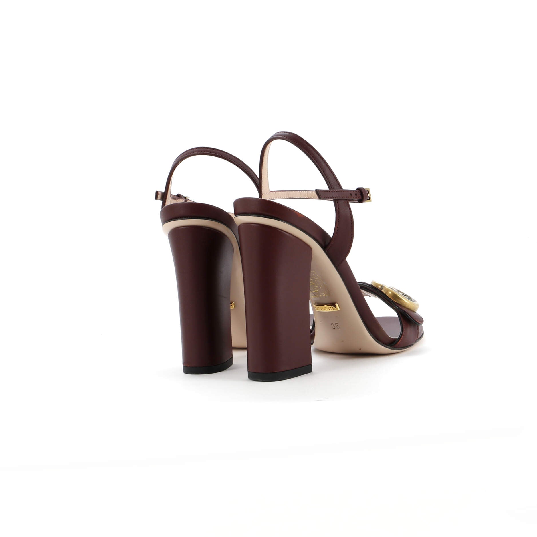 Women's GG Marmont Block Heel Sandals Leather