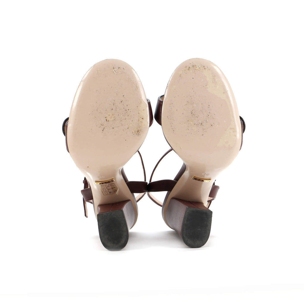 Women's GG Marmont Block Heel Sandals Leather