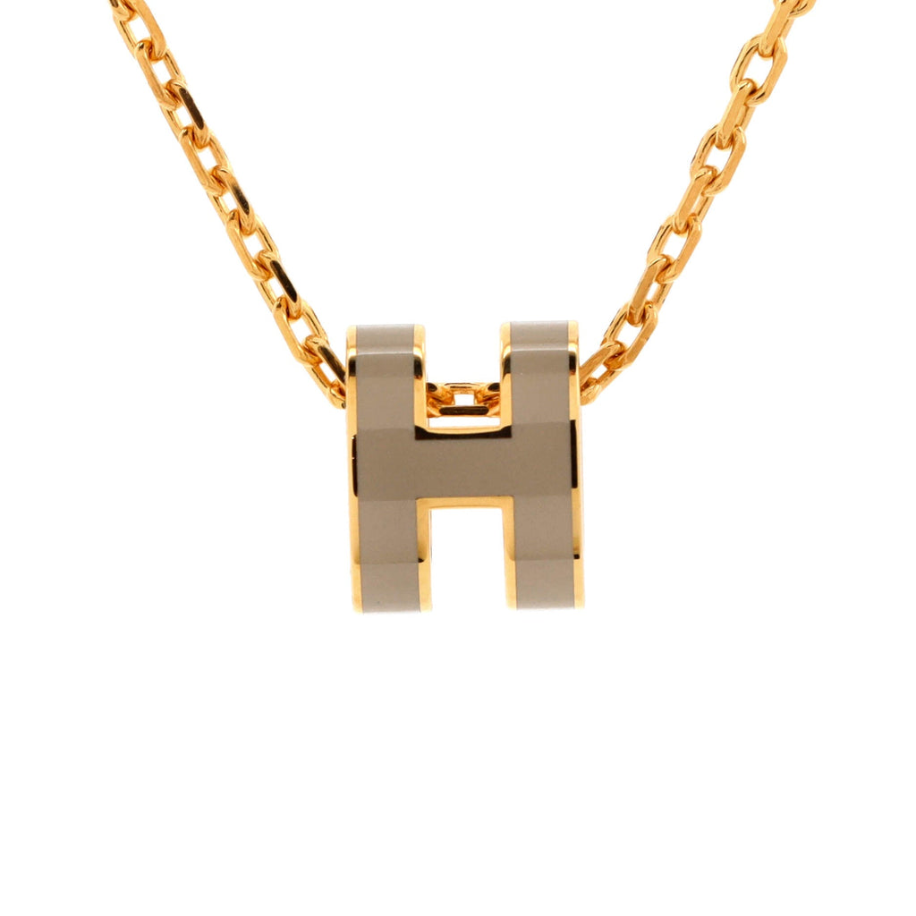 Pop H Pendant Chain Necklace Metal and Enamel Mini