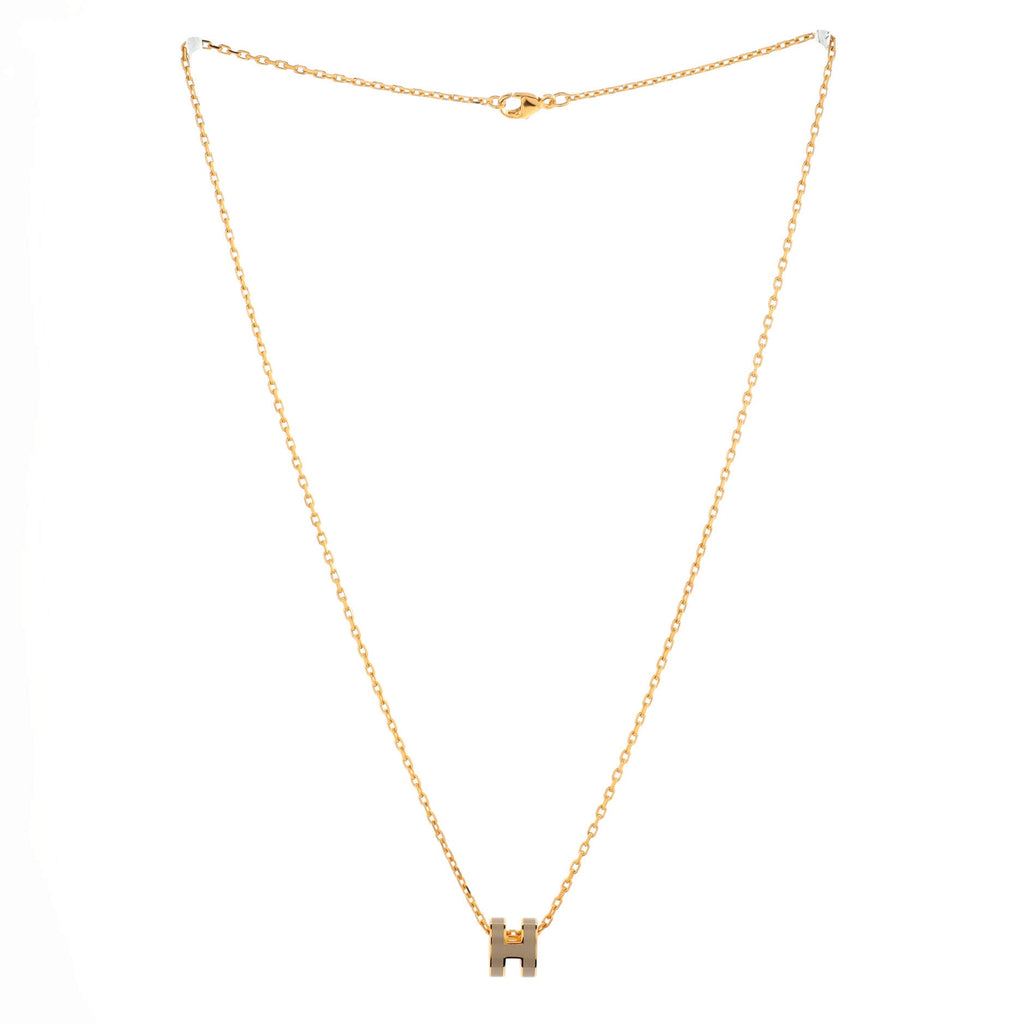 Pop H Pendant Chain Necklace Metal and Enamel Mini