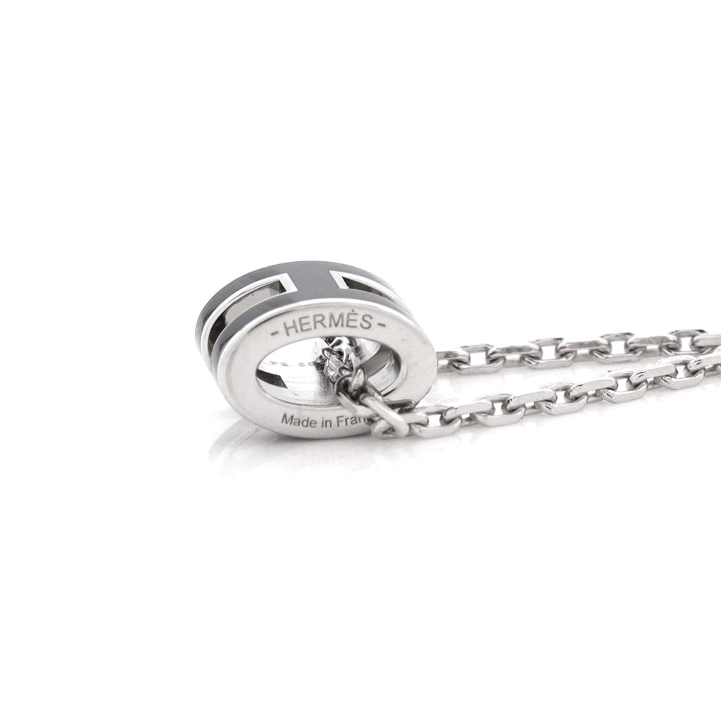 Pop H Pendant Chain Necklace Metal and Enamel Mini
