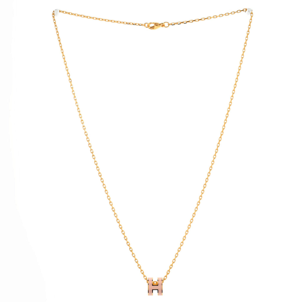 Pop H Pendant Chain Necklace Metal and Enamel Mini