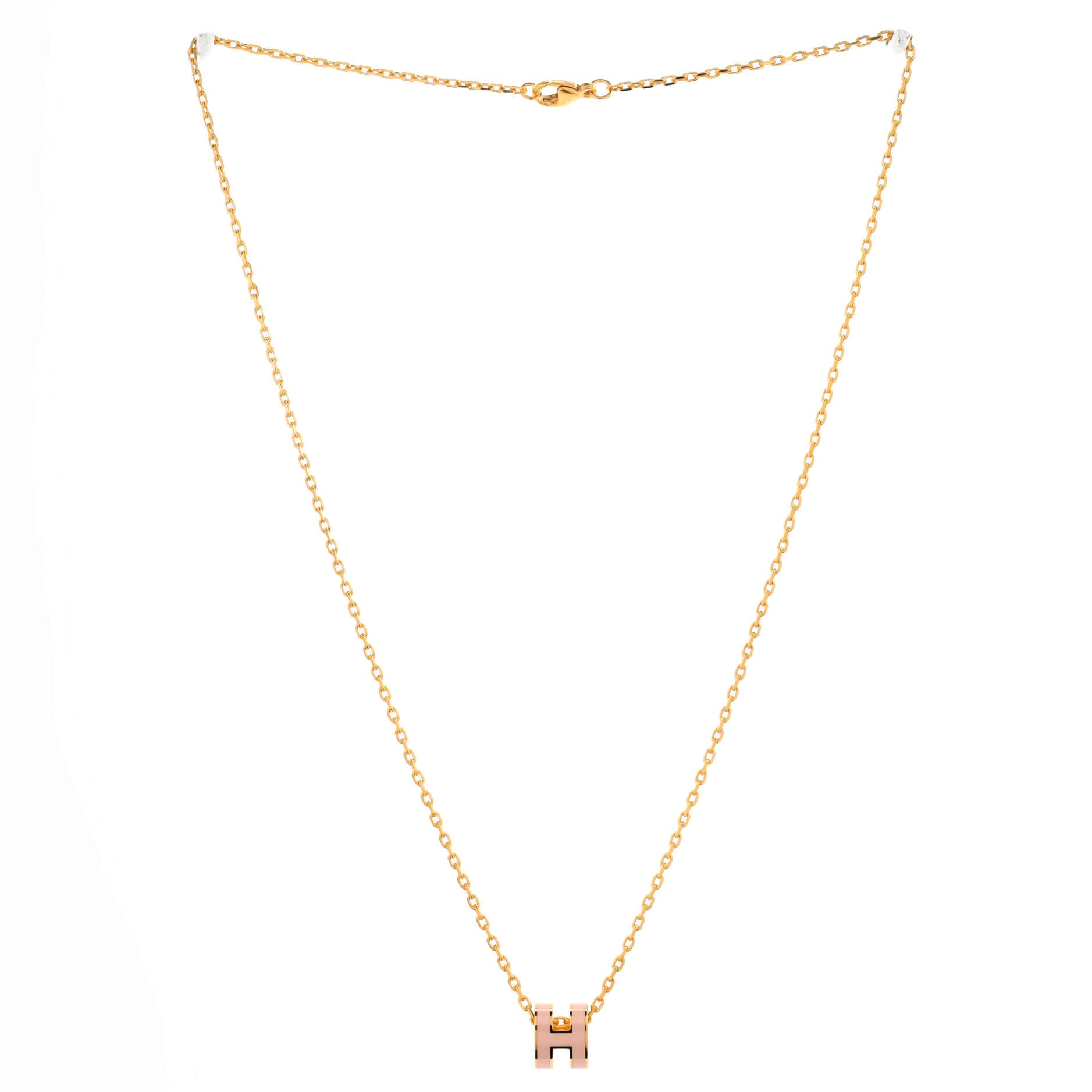 Pop H Pendant Chain Necklace Metal and Enamel Mini