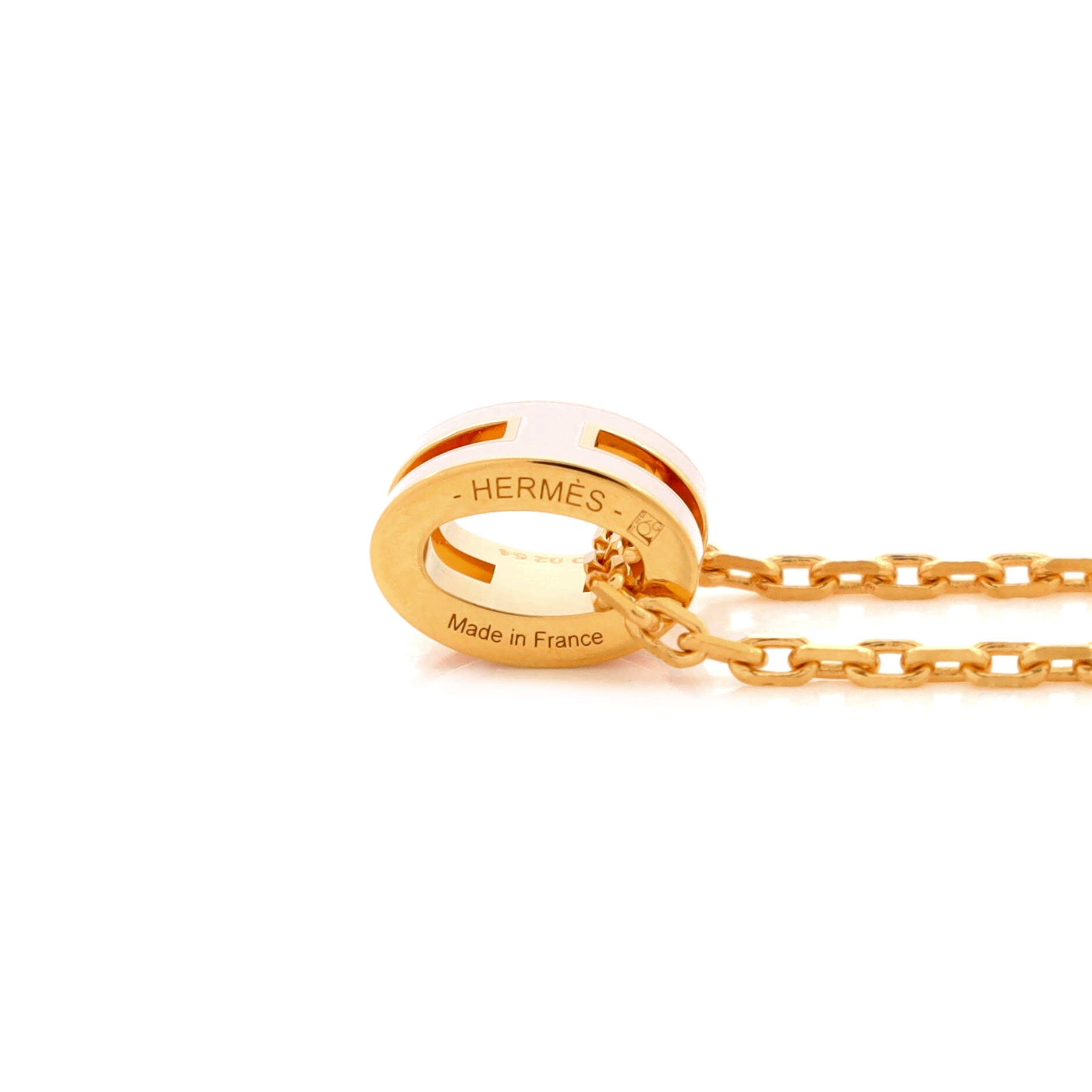 Pop H Pendant Chain Necklace Metal and Enamel Mini