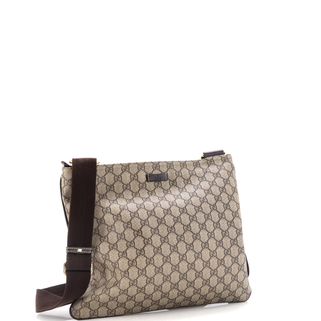 Zip Top Messenger Bag GG Coated Canvas Large