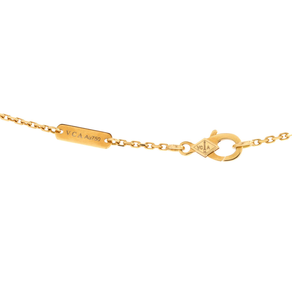 Vintage Alhambra Pendant Necklace 18K Yellow Gold and Onyx