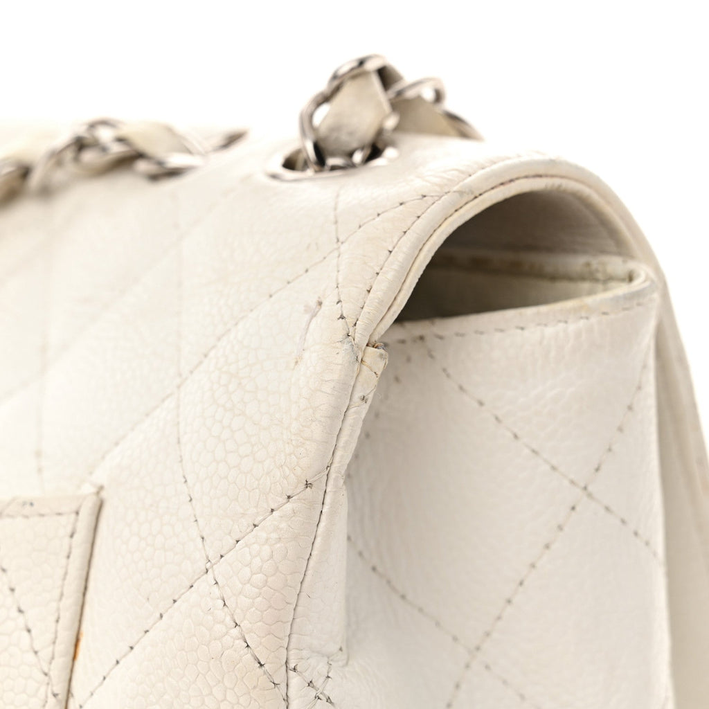 Caviar Jumbo Single Flap White