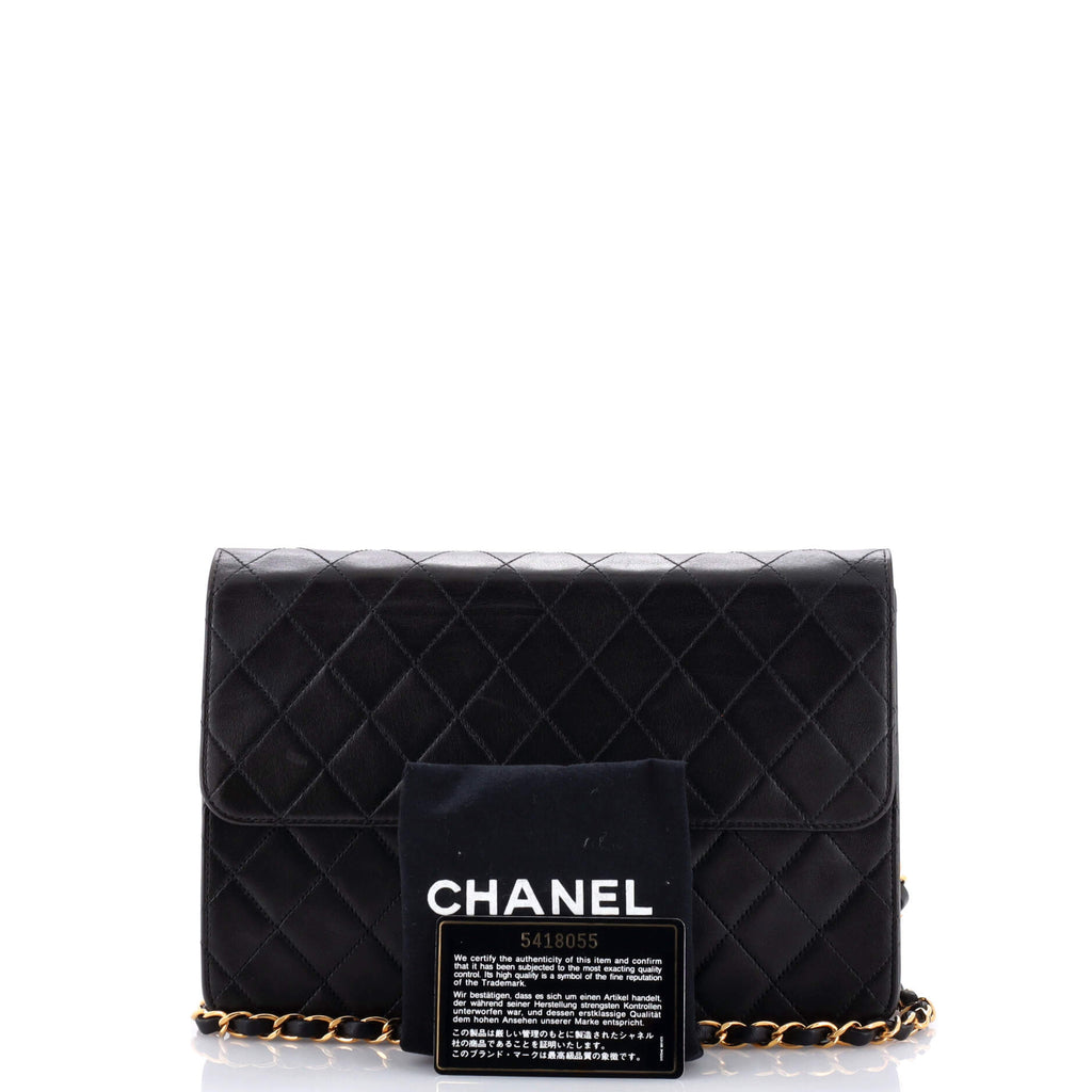 Vintage Clutch with Chain Quilted Leather Medium