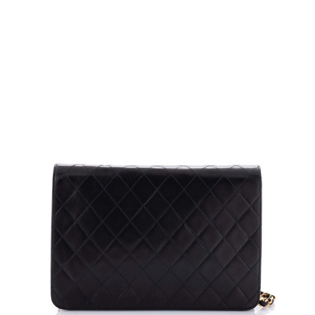 Vintage Clutch with Chain Quilted Leather Medium
