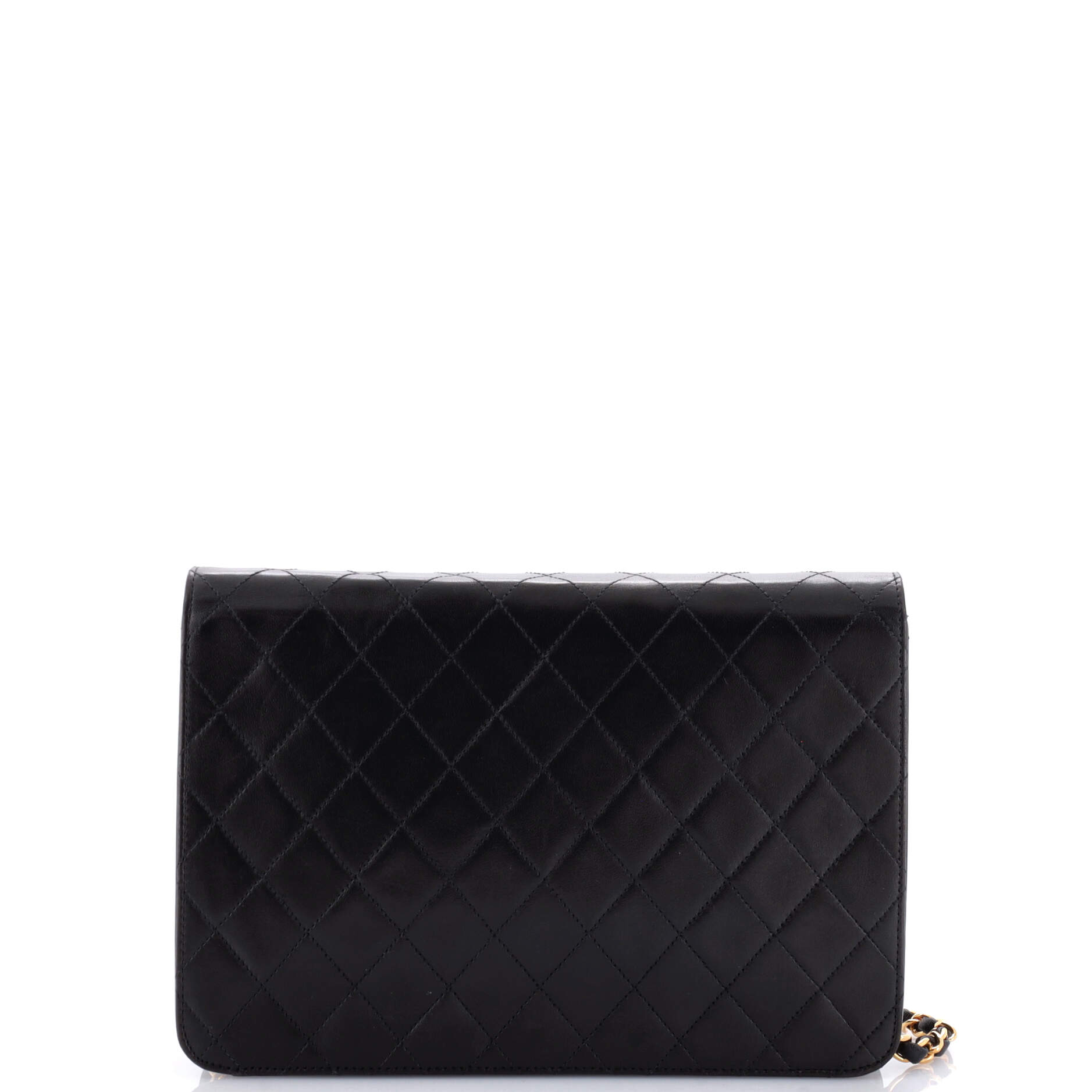 Vintage Clutch with Chain Quilted Leather Medium