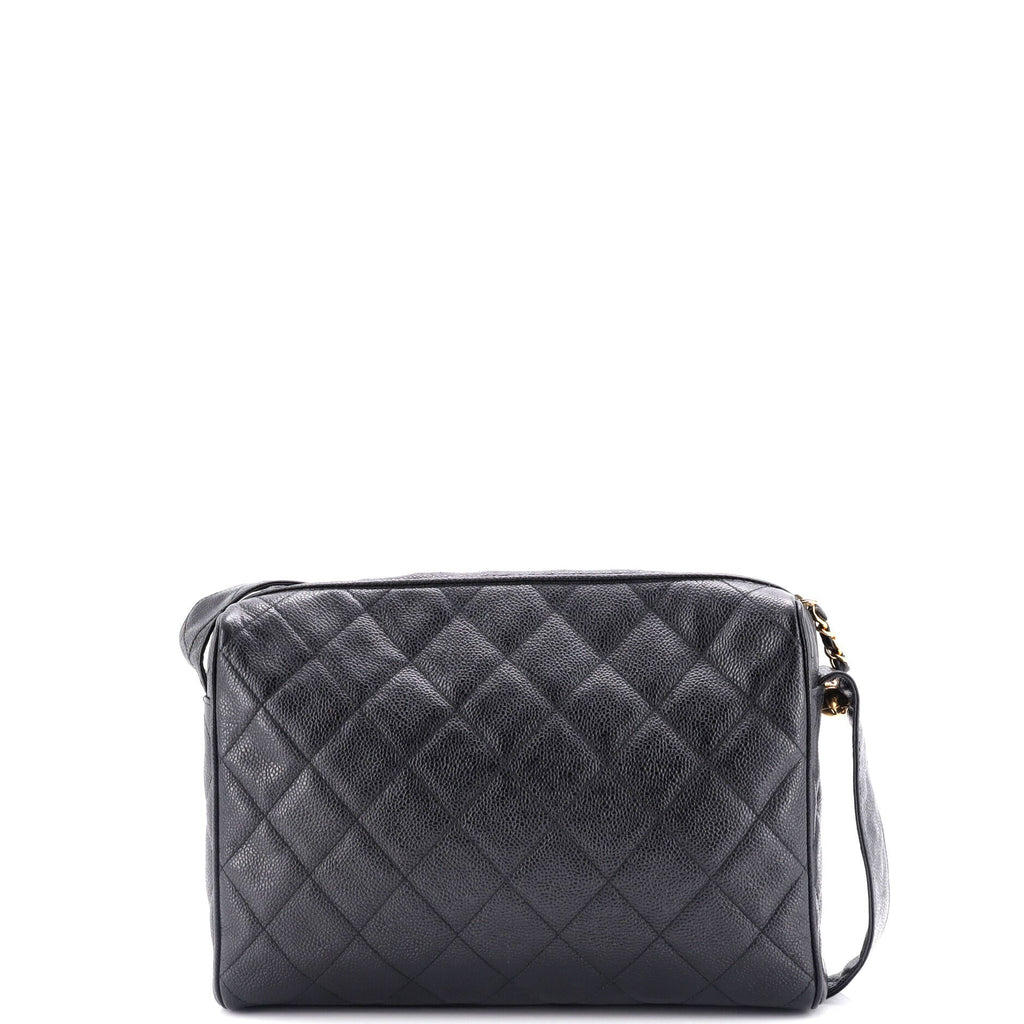 Vintage Diamond CC Shoulder Bag Quilted Caviar Large