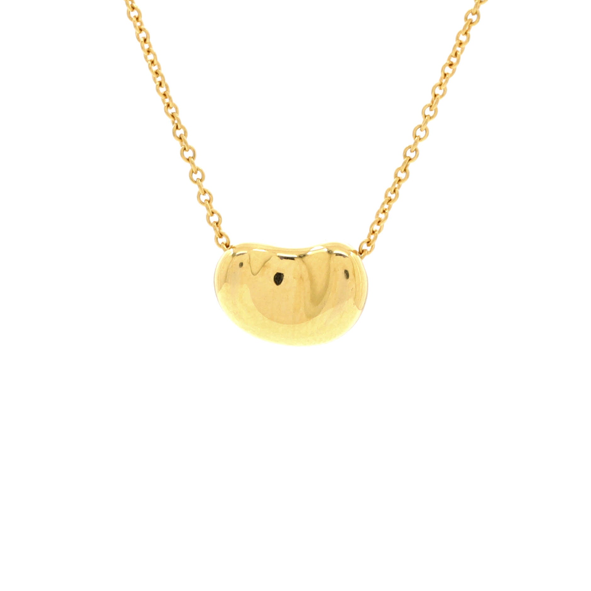 Elsa Peretti Bean Pendant Necklace 18K Yellow Gold 11mm
