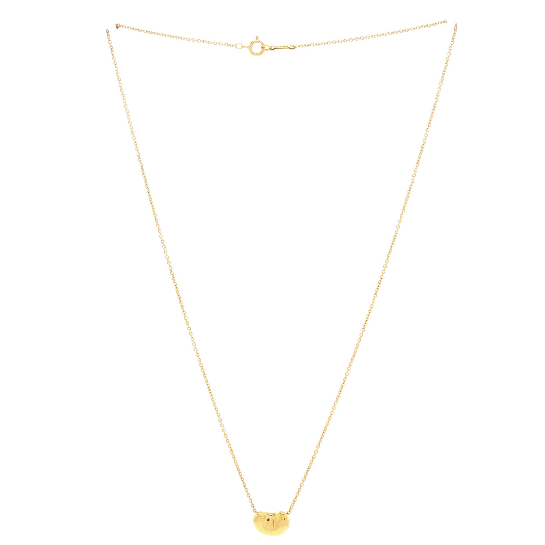Elsa Peretti Bean Pendant Necklace 18K Yellow Gold 11mm