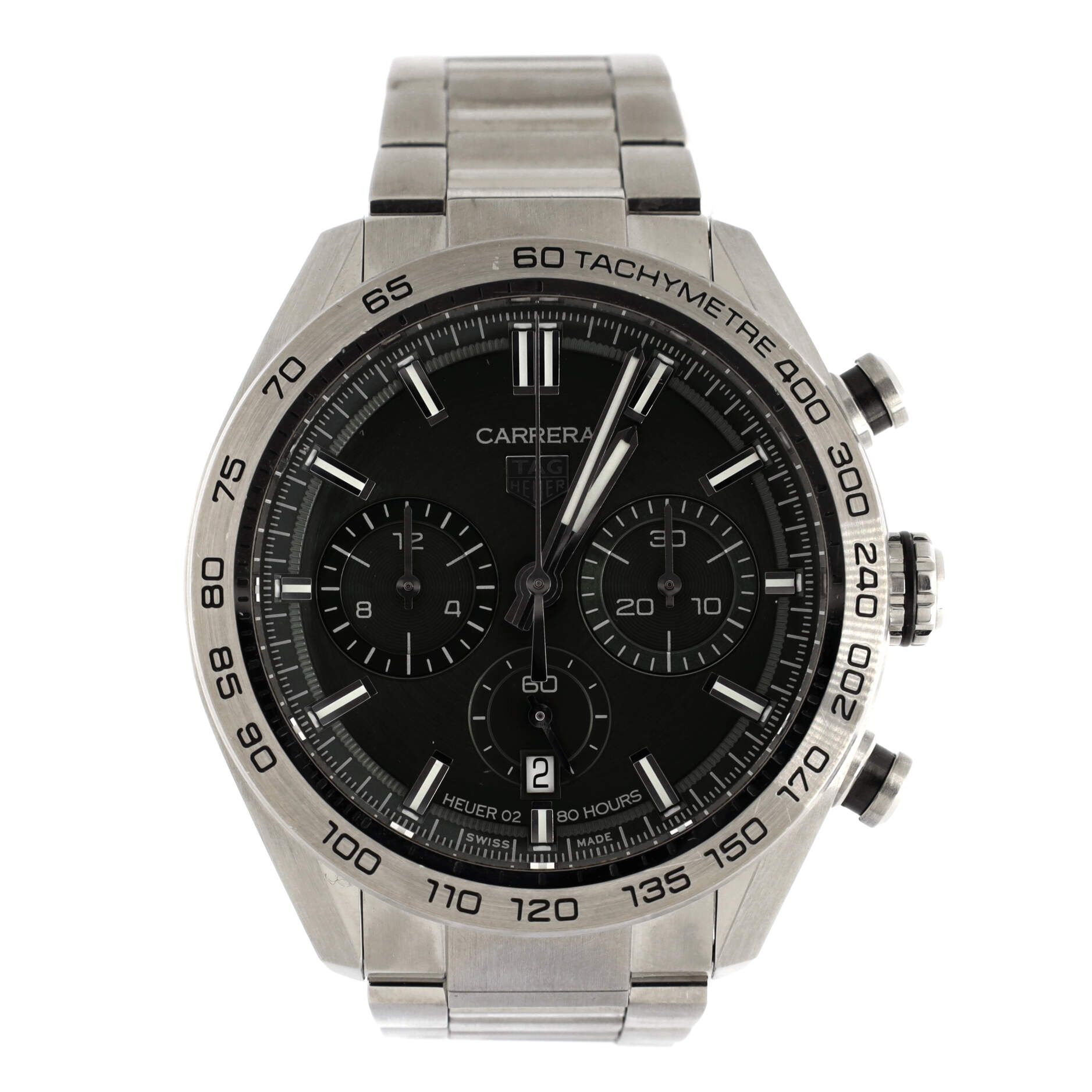 Carrera Calibre Heuer 02 Chronograph Automatic Watch Stainless Steel 44