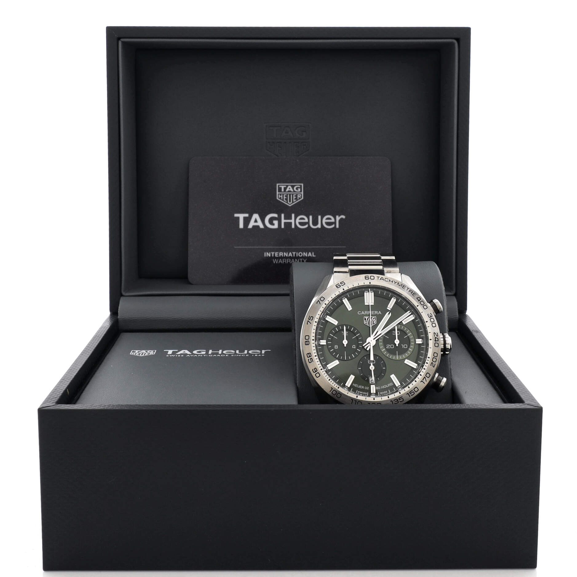 Carrera Calibre Heuer 02 Chronograph Automatic Watch Stainless Steel 44
