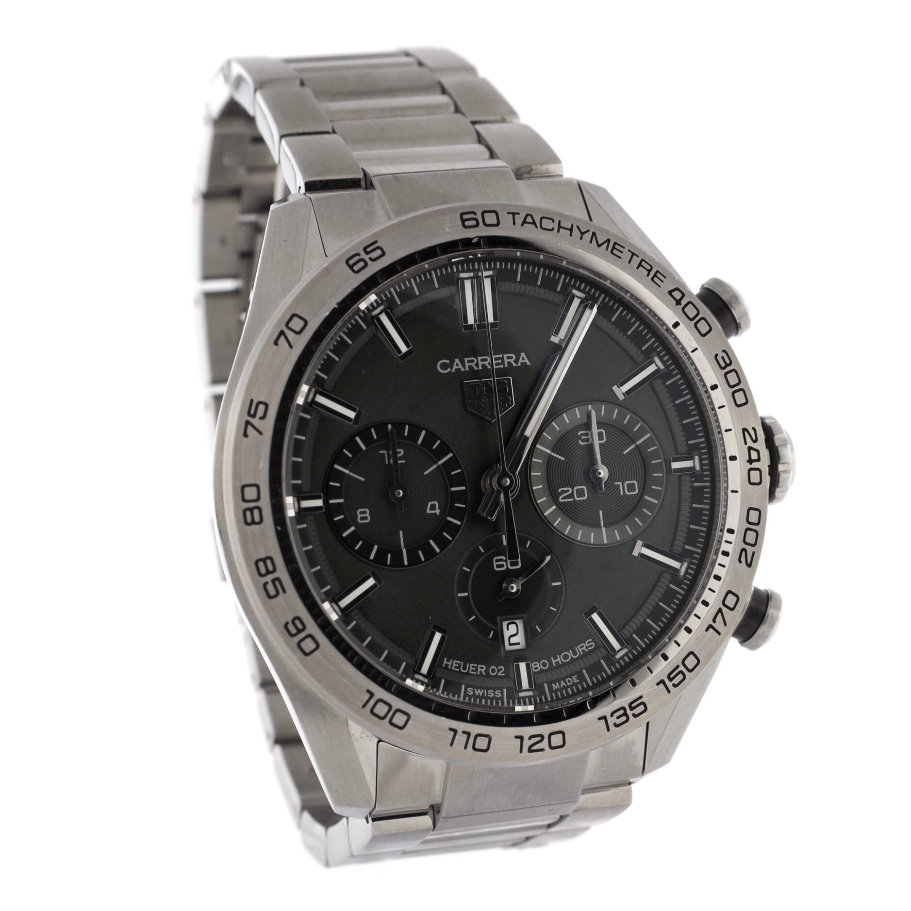 Carrera Calibre Heuer 02 Chronograph Automatic Watch Stainless Steel 44