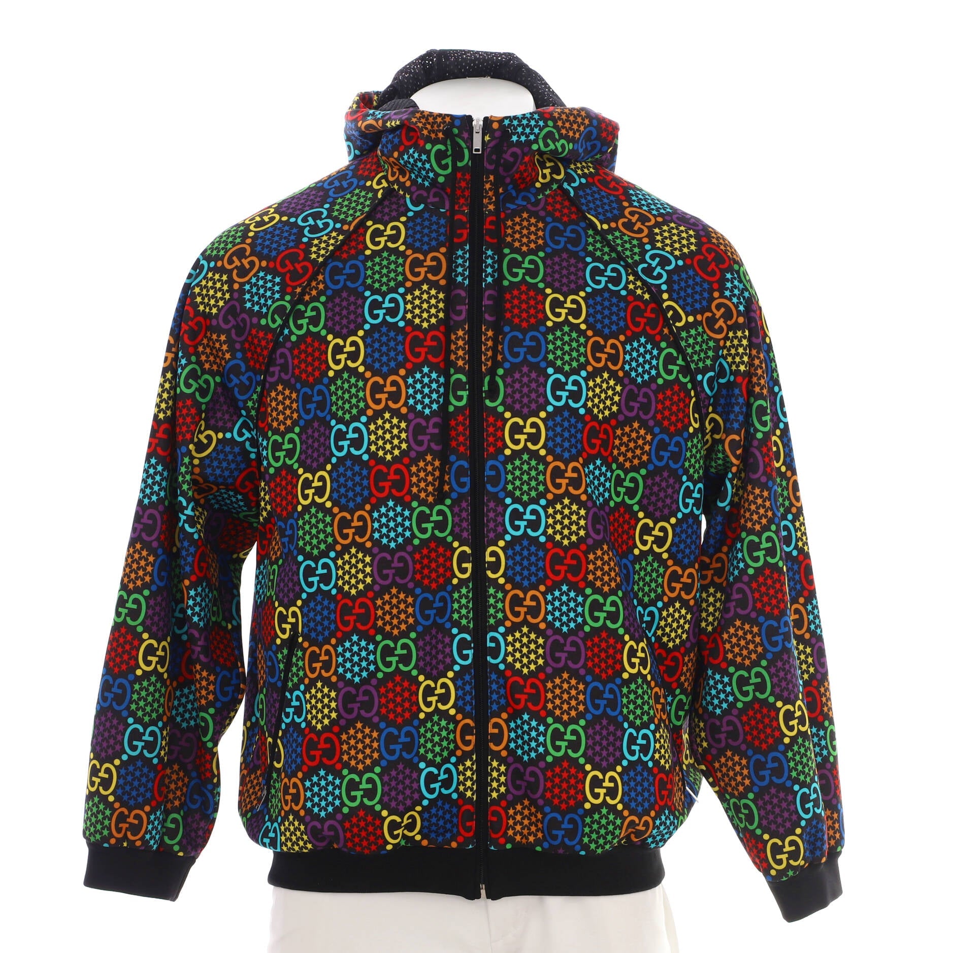 Men's Windbreaker Psychedelic Print GG Polyester and Cotton Blend