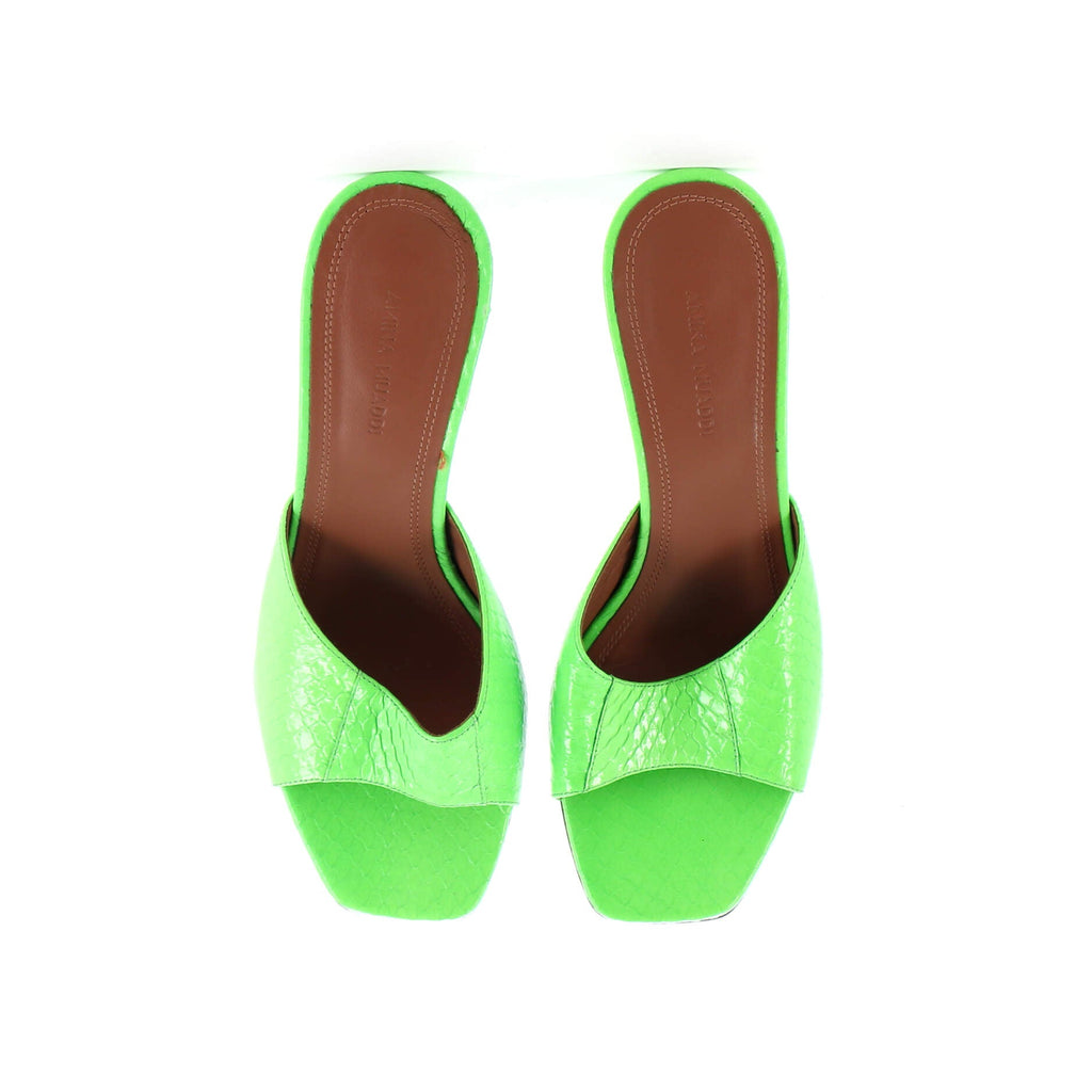 Women's Lupita Heeled Mules Crocodile Embossed Leather 90