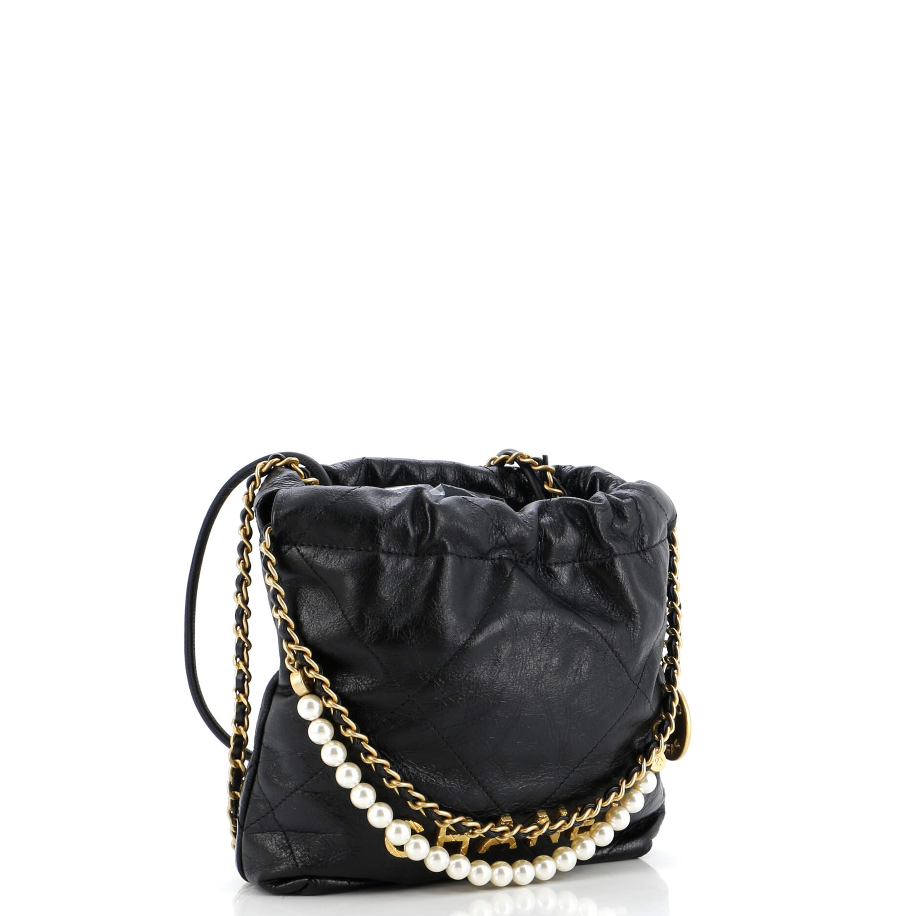 22 Chain Hobo Quilted Calfskin with Pearl Chain Mini
