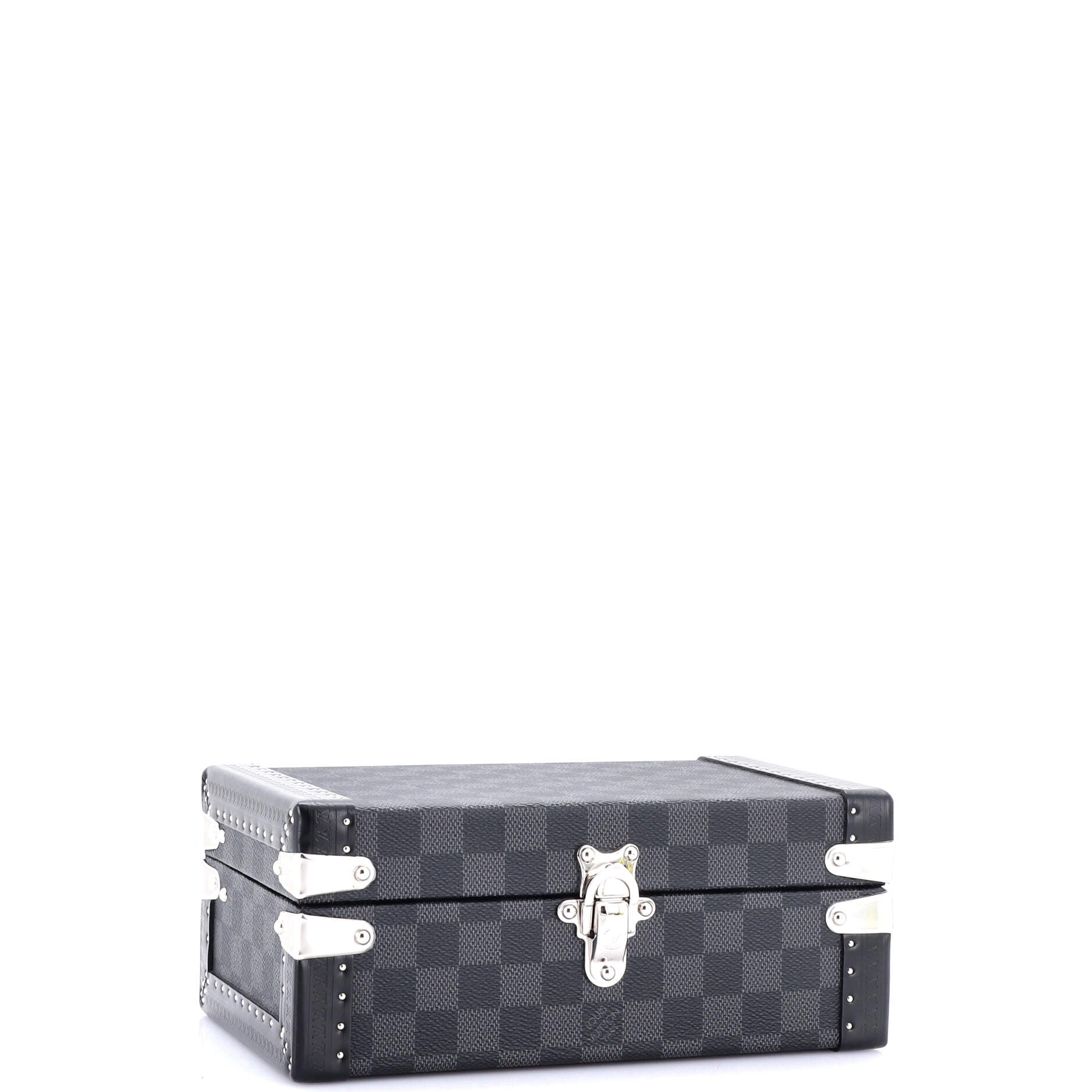 Coffret Bouton de Manchettes Damier Graphite 24