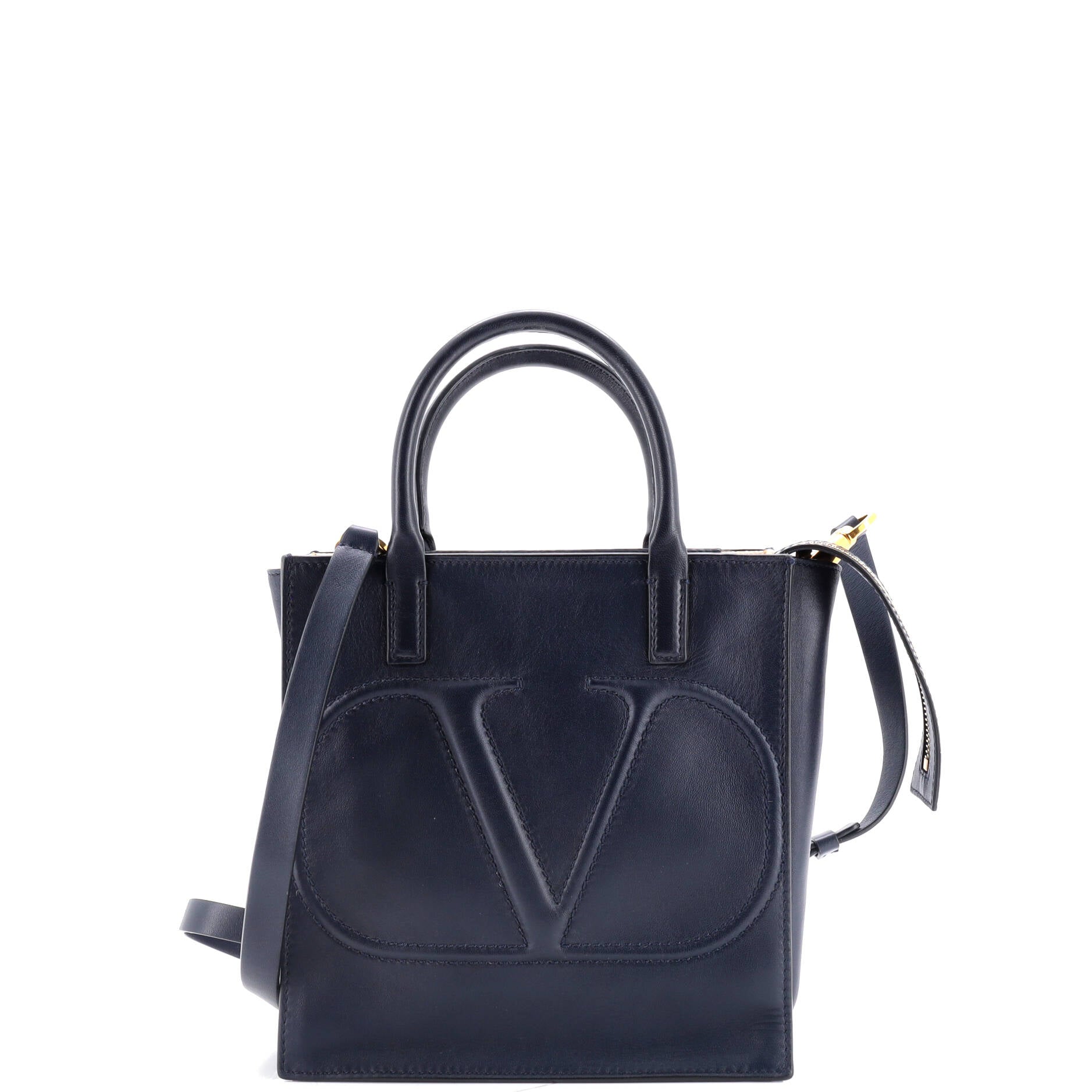 VLogo Walk Tote Leather Small