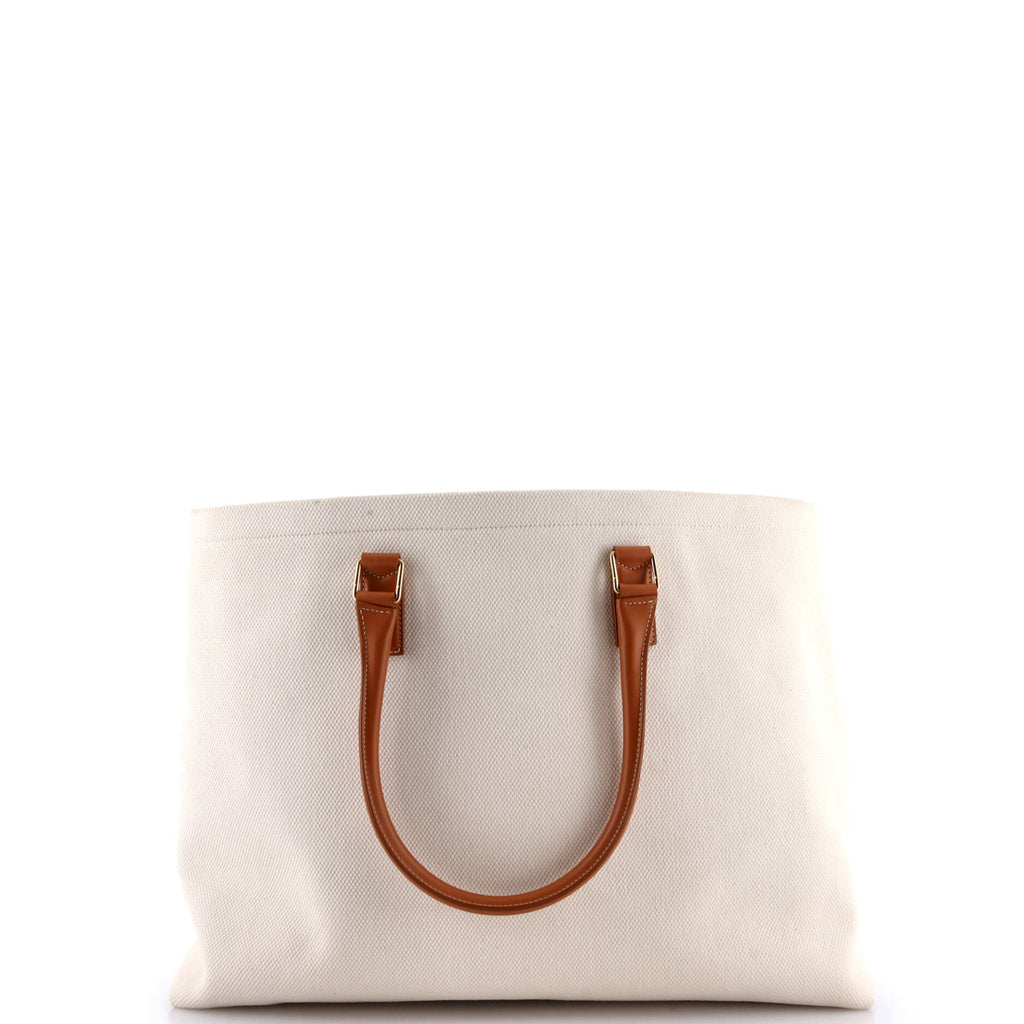 Horizontal Cabas Tote Canvas with Leather