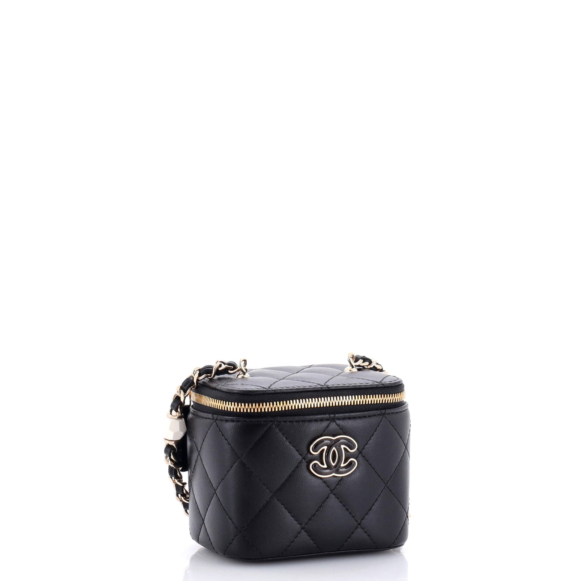 CC Beaded Charms Vanity on Chain Quilted Lambskin Mini