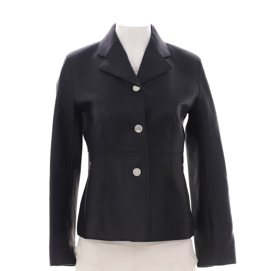 Women's Equestrian Button Jacket Leather