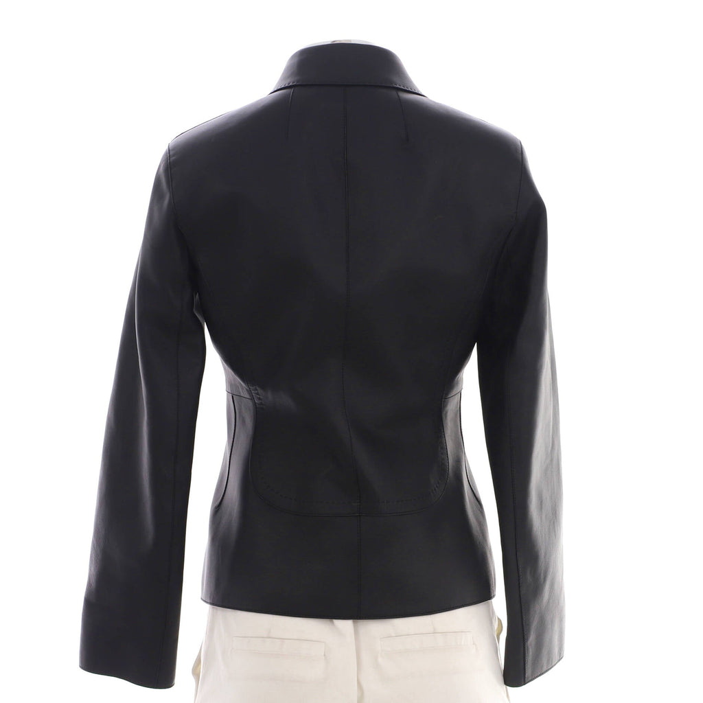 Women's Equestrian Button Jacket Leather