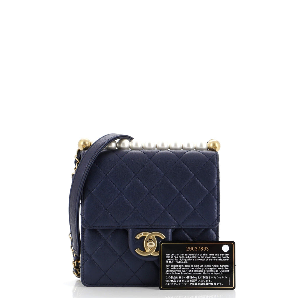 Chic Pearls Flap Bag Quilted Lambskin Mini