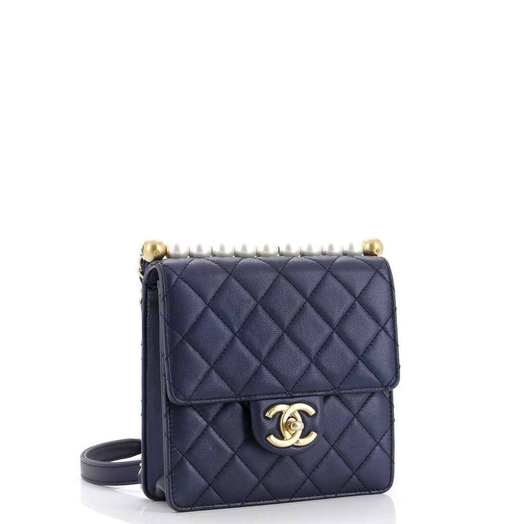 Chic Pearls Flap Bag Quilted Lambskin Mini