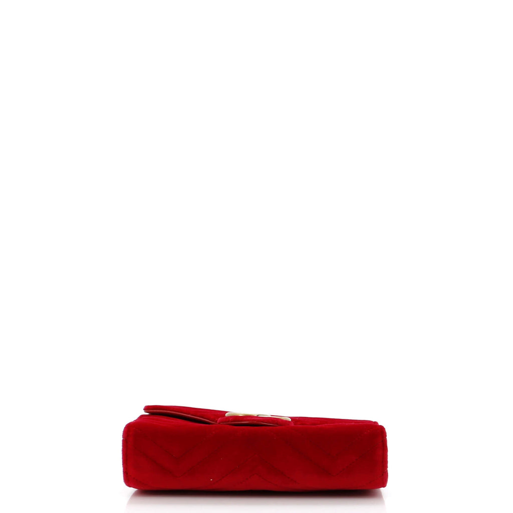 GG Marmont Chain Wallet Matelasse Velvet Mini