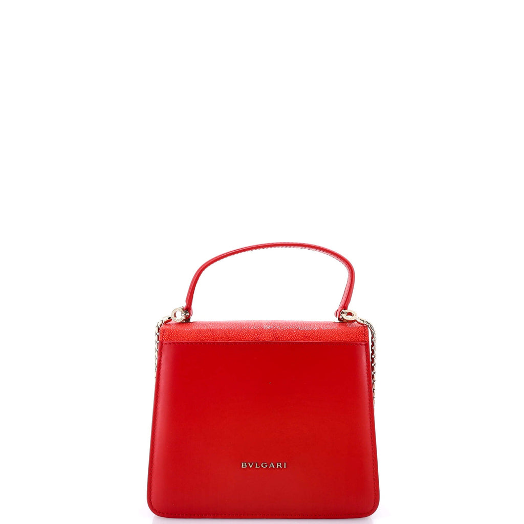 Serpenti Forever Top Handle Bag Leather and Stingray Small