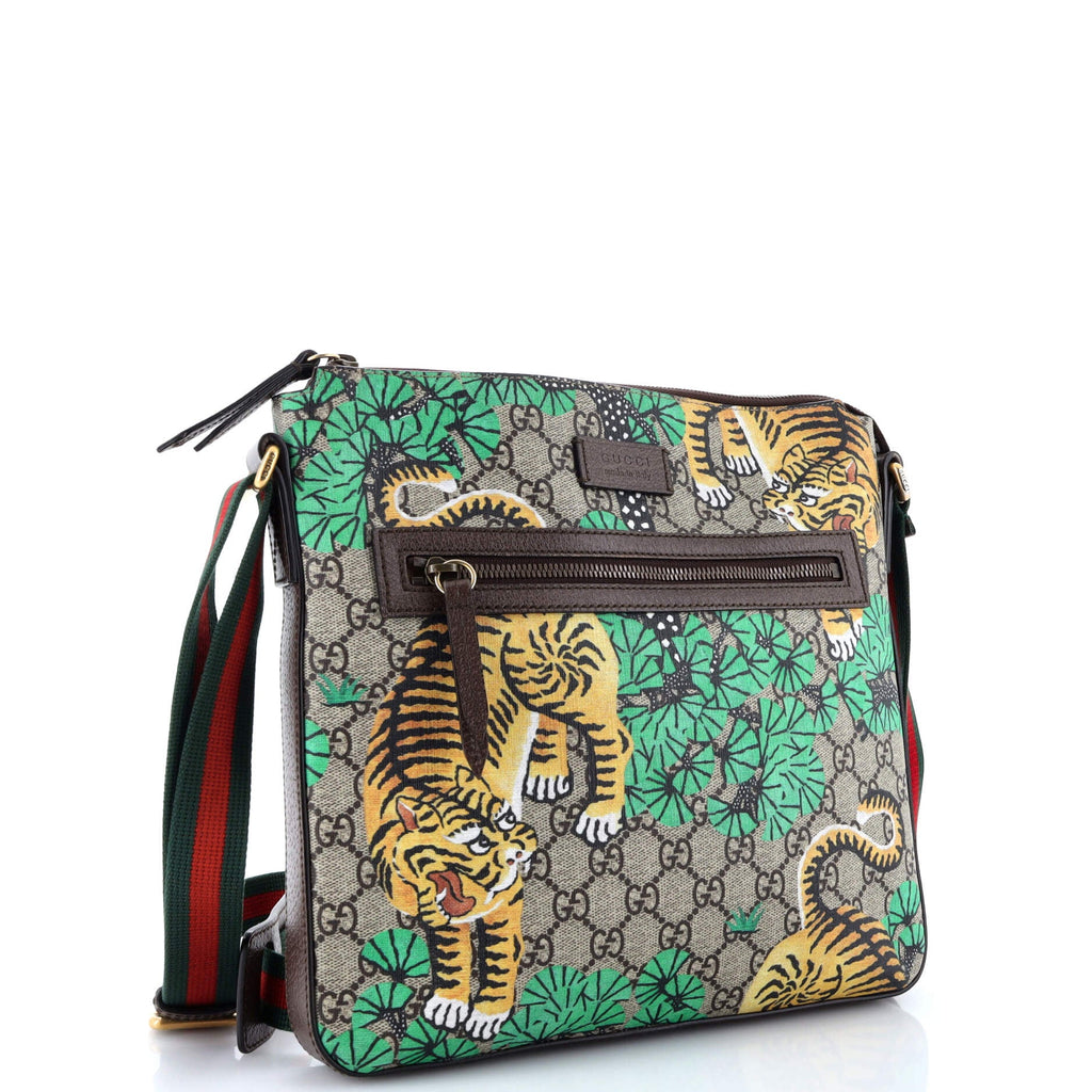 Front Zip Messenger Bengal Print GG Coated Canvas Medium