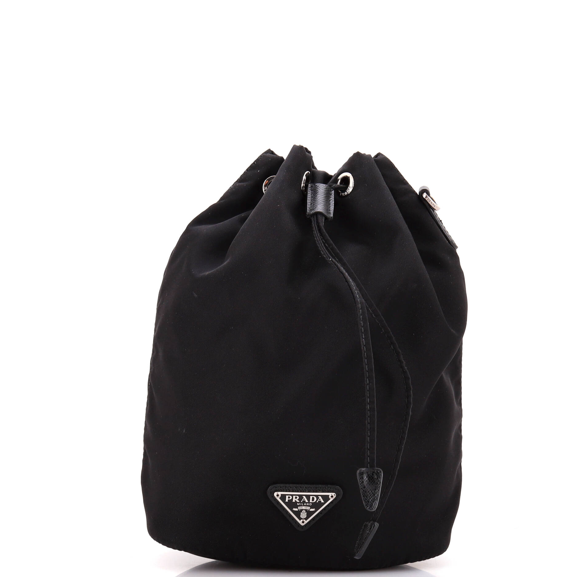 Drawstring Wristlet Bucket Bag Tessuto Small