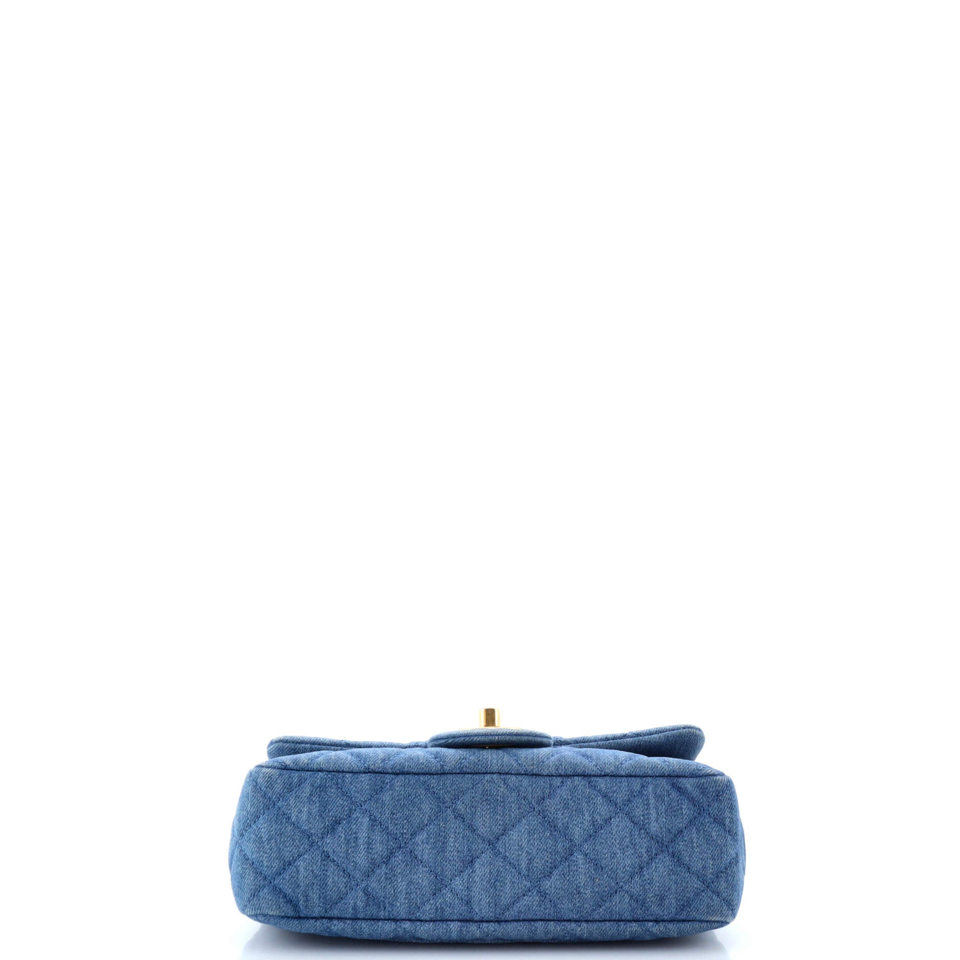 Pearl Crush Flap Bag Quilted Denim Mini