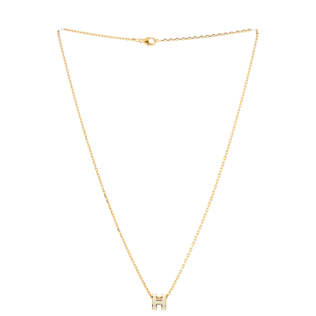 Pop H Pendant Chain Necklace Metal and Enamel Mini