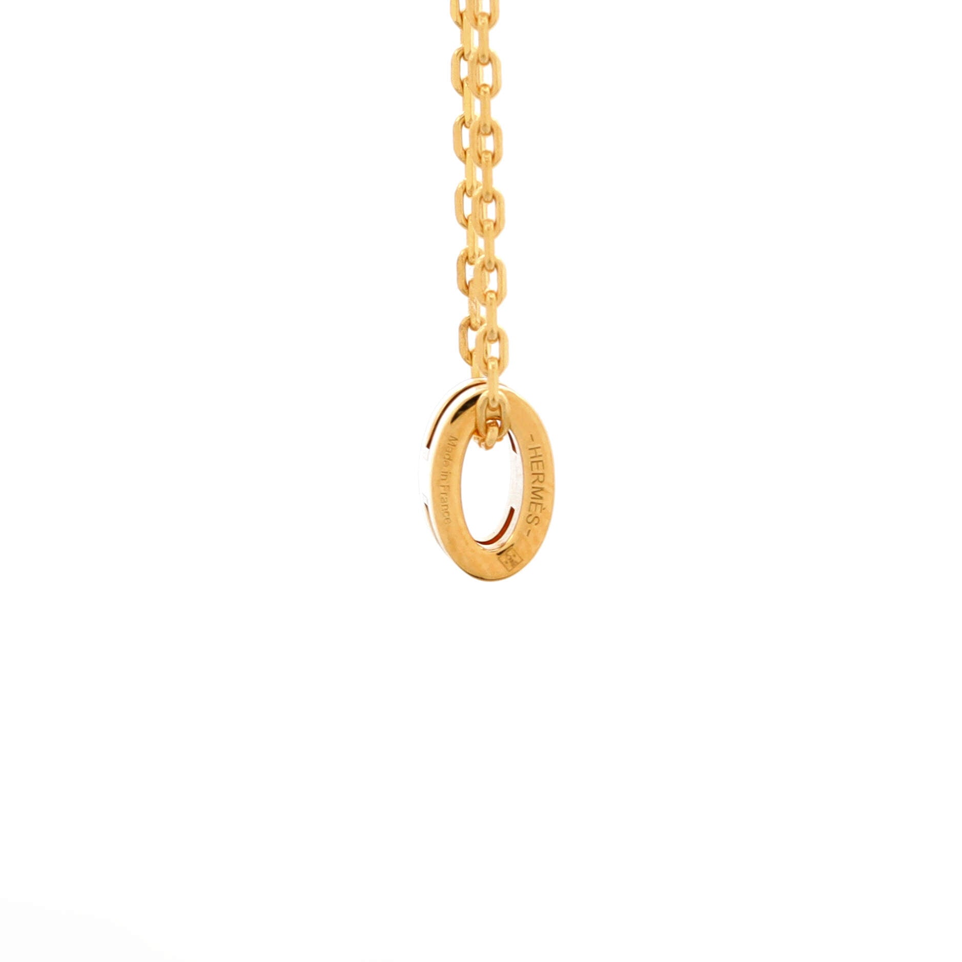 Pop H Pendant Chain Necklace Metal and Enamel Mini