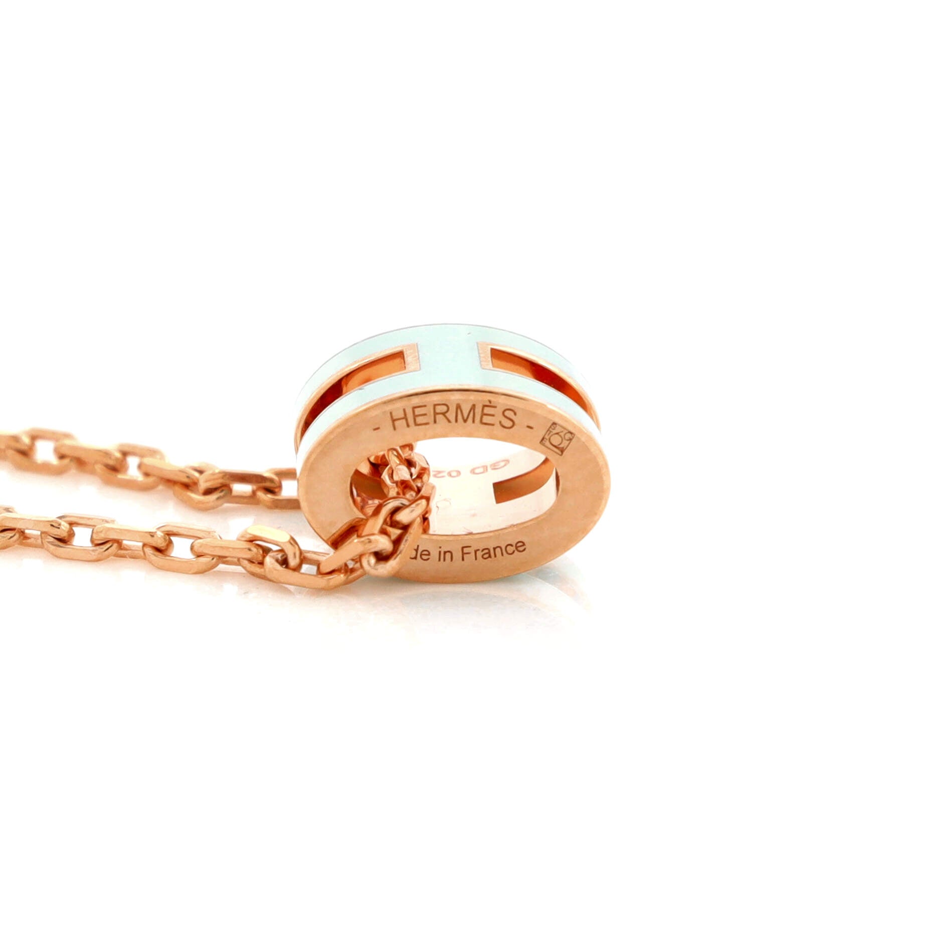 Pop H Pendant Chain Necklace Metal and Enamel Mini