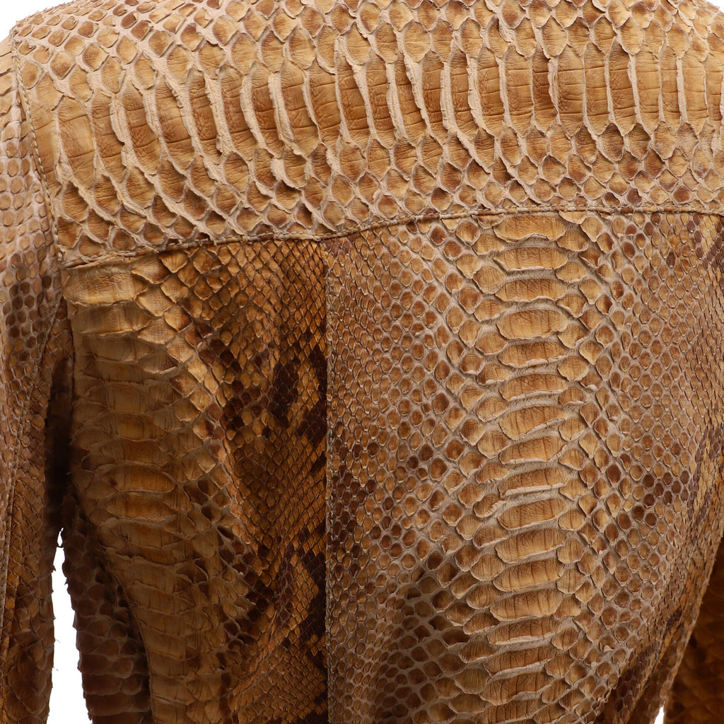 Women's Four Pocket Belted Button Up Jacket Python
