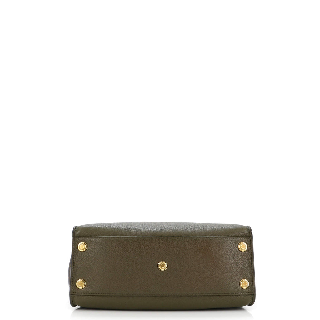 On My Side Tote Leather with Monogram Canvas PM