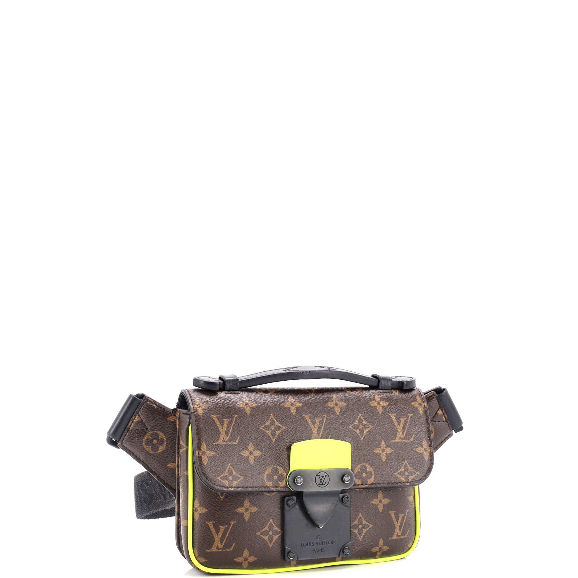 S Lock Sling Bag Macassar Monogram Canvas