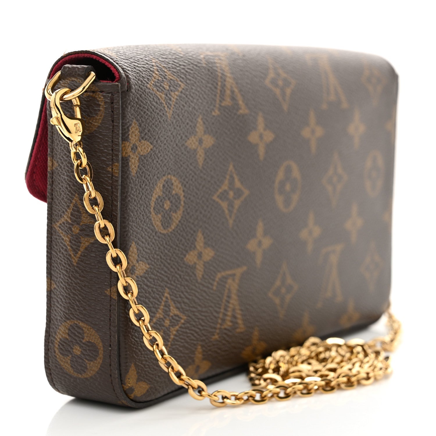 Monogram Pochette Felicie Chain Wallet Fuchsia