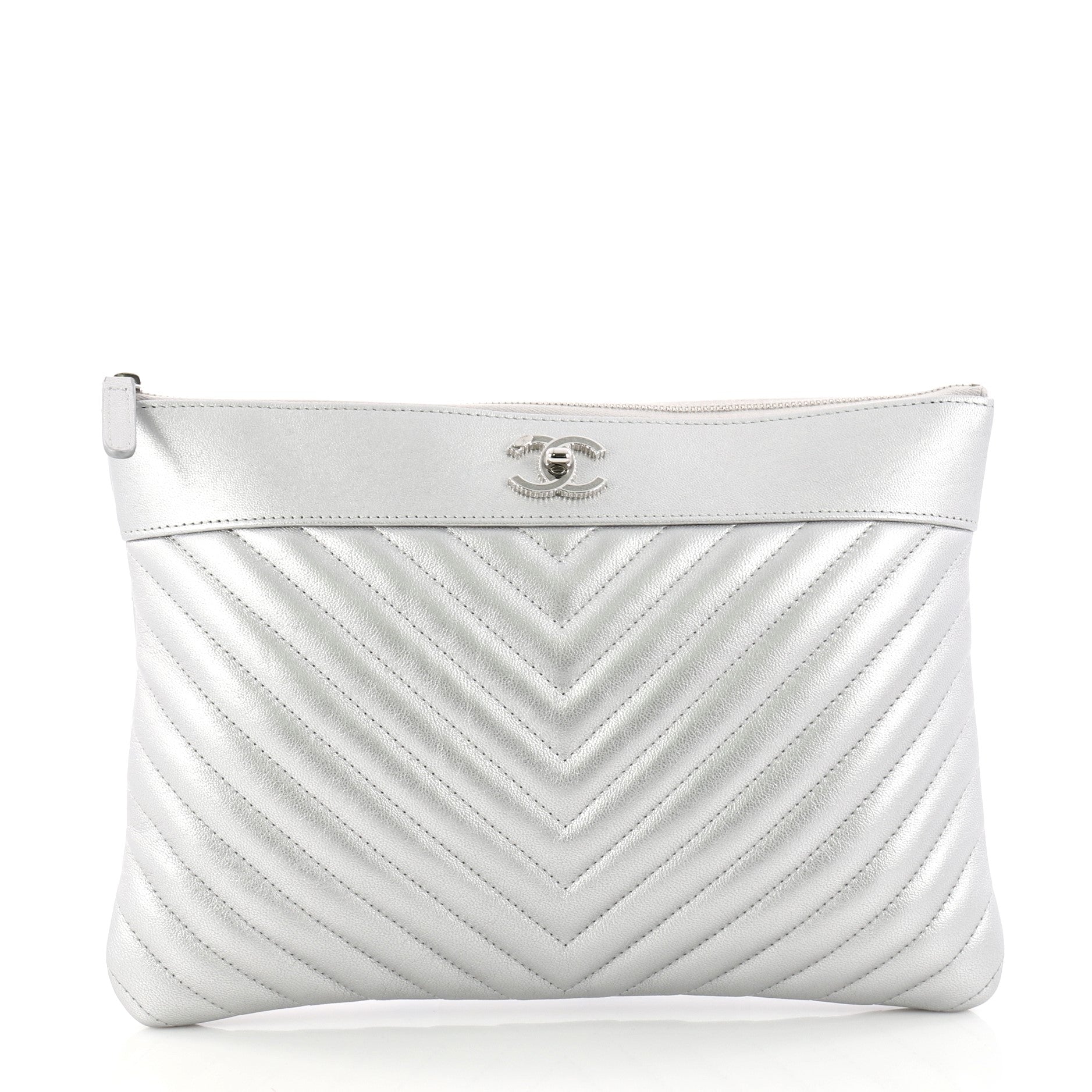 O Case Clutch Chevron Lambskin Medium